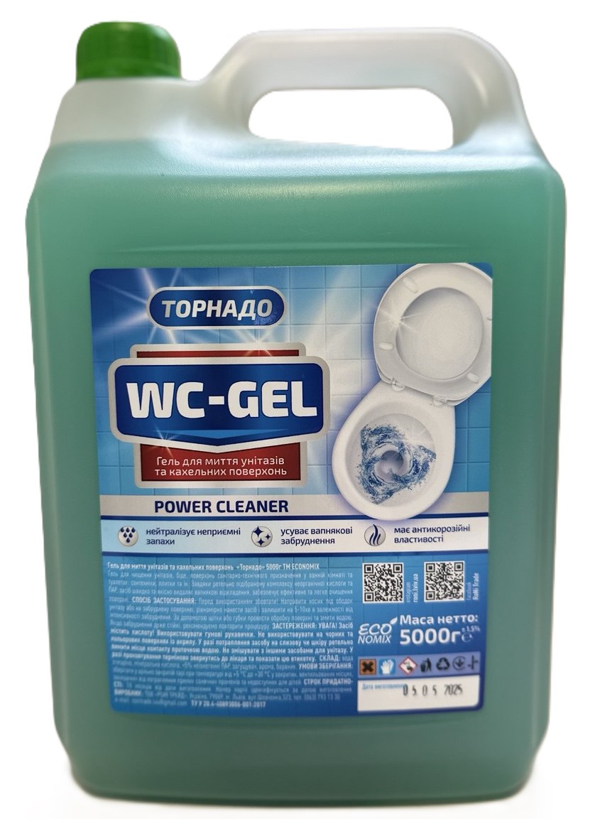 Гель для миття унітазів та кахельних поверхонь "ТОРНАДО", ТМ ECONOMIX